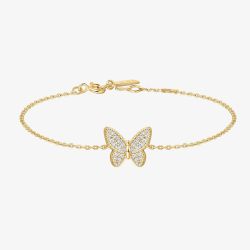 Ania Haie Sunny Sparkler 14ct Gold Plated Pave Butterfly Bracelet B064-02G