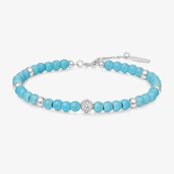 Ania Haie Chill Voyager Sterling Silver Lab Created Turqouise Beaded Bracelet B063-04H