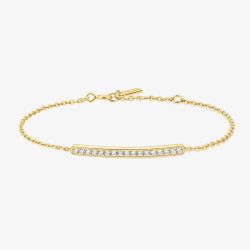 Ania Haie Vogue Maven 14ct Gold Plated Pave Bar Bracelet B062-02G