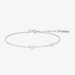Ania Haie Luna Gaze Silver Shell Pearl & Cubic Zirconia Bracelet B075-01H