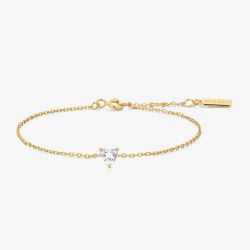 Ania Haie Starlit Drops Gold Plated Sparkle Heart Bracelet B074-01G