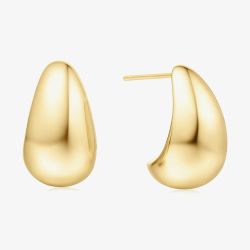 Ania Haie Vogue Maven 14ct Gold Plated Bold Dome Hoop Earrings E062-09G