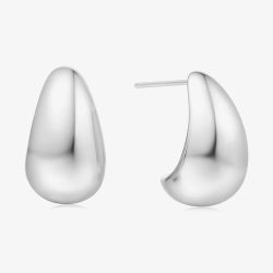 Ania Haie Vogue Maven Sterling Silver Bold Dome Hoop Earrings E062-09H