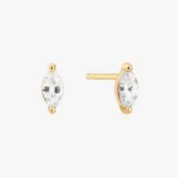 Ania Haie Sunshine Chaser 14ct Gold Plated Marquise Cubic Zirconia Stud Earrings E059-02G