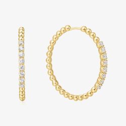 Ania Haie Miss Dainty 14ct Gold Plated Large Cubic Zirconia Bead Hoop Earrings E065-05G