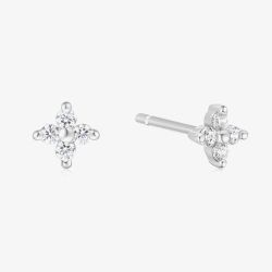 Ania Haie Sunny Sparkler Sterling Silver Cubic Zirconia Petal Stud Earrings E064-01H