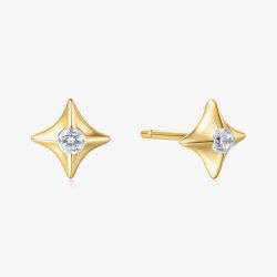Ania Haie Sunny Sparkler 14ct Gold Plated Cubic Zirconia Star Stud Earrings E064-02G