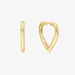 Ania Haie Sunny Sparkler 14ct Gold Plated Heart Hoop Earrings E064-03G