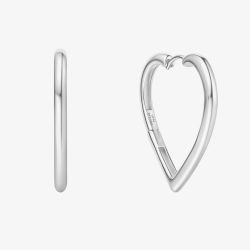 Ania Haie Sunny Sparkler Sterling Silver Heart Hoop Earrings E064-07H