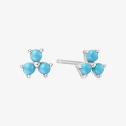 Ania Haie Chill Voyager Sterling Silver Lab Created Turquoise Lotus Stud Earrings E063-04H