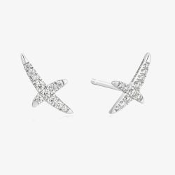 Ania Haie Heart Hunter Sterling Silver Cubic Zirconia Kiss Stud Earrings E057-02H