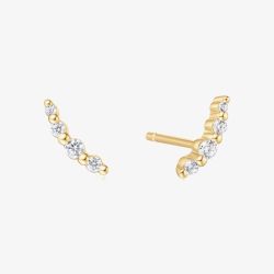 Ania Haie Miss Dainty 14ct Gold Plated Cubic Zirconia Beaded Stud Earrings E065-01G
