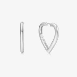 Ania Haie Sunny Sparkler Sterling Silver Medium Heart Hoop Earrings E064-03H