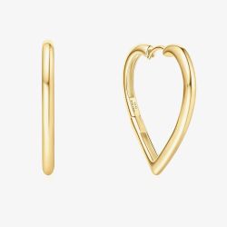 Ania Haie Sunny Sparkler 14ct Gold Plated Large Heart Hoop Earrings E064-07G
