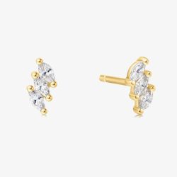 Ania Haie Chill Voyager 14ct Gold Plated Triple Marquise Stud Earrings E063-01G