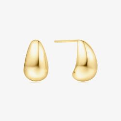 Ania Haie Vogue Maven 14ct Gold Plated Small Dome Hoop Earrings E062-05G