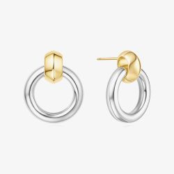 Ania Haie Vogue Maven Two Tone Hoop Stud Earrings E062-10T