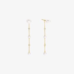 Ania Haie Luna Gaze Gold Plated Shell Pearl Drop Stud Earrings E075-11G