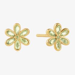 Ania Haie Ripple Joy 14ct Gold Plated Mint Green Floral Stud Earrings E073-06G