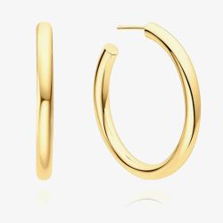 Ania Haie Tide Echo 14ct Gold Plated Large Tube Hoop Earrings E072-12G
