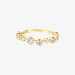Ania Haie Miss Dainty 14ct Gold Plated Cubic Zirconia Zig-Zag Ring R065-01G