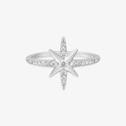 Ania Haie Miss Dainty Sterling Silver Cubic Zirconia Star Ring R065-02H