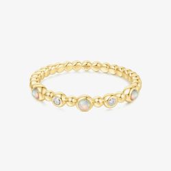 Ania Haie Sunny Sparkler 14ct Gold Plated Multi Stone Beaded Ring R064-05G