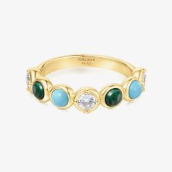 Ania Haie Chill Voyager 14ct Gold Plated Multi Stone Row Ring R063-02G
