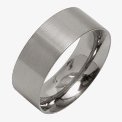 Ti2 Titanium 8mm Satin Flat Court Ring T.LR844.G