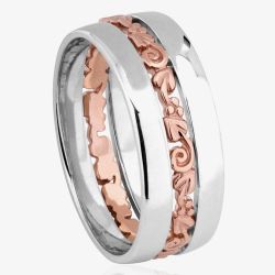 Clogau Silver 9ct Rose Gold Tree Of Life Band Ring 3SETOLR4