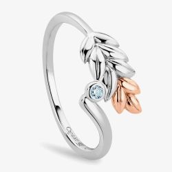 Clogau Silver & 9ct Rose Gold Lilibet Blue Topaz Ring 3SQNM0726