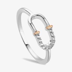 Clogau Silver & 9ct Rose Gold Connection Interlocking Arches Ring 3SCRL0741