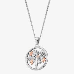 Clogau Sterling Silver and Rose Gold Tree Of Life Pendant Necklace 3SNTLCP