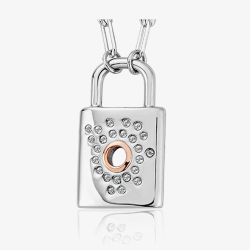 Clogau Cariad Sparkle White Topaz Padlock Necklace 3SCRS0292 