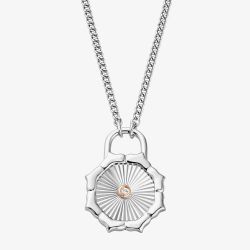 Clogau Silver & 9ct Rose Gold Nos Da Coin Necklace 3SNDA0718