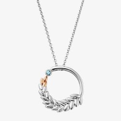 Clogau Silver & 9ct Rose Gold Lilibet Blue Topaz Circular Necklace 3SQNM0723