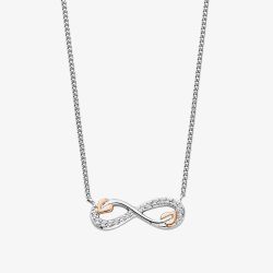 Clogau Silver & 9ct Rose Gold Tree Of Life Infinity Necklace 3STOL0735