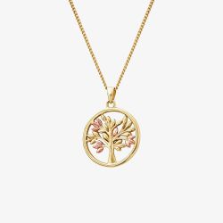Clogau Tree Of Life 9ct Two Tone Tree Circle Necklace GTOL0015