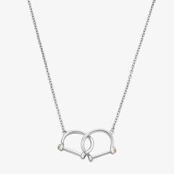 Clogau Sterling Silver & Rose Gold Royal Stirrup Horse Shoe Necklace 3SROY948