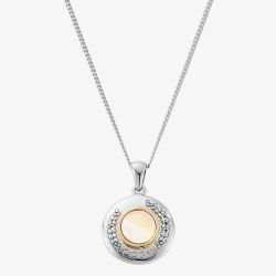 Clogau Sterling Silver Celebration Mother Of Pearl Topaz Pendant Necklace PACK-3SCEL986