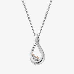 Clogau Two Colour Past Present Future Twist Topaz Pendant Necklace 3SPPF963