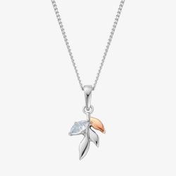 Clogau Two Colour Royal Clogau Topaz Leaf Pendant Necklace 3SROY973