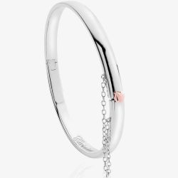 Clogau Silver 9ct Rose Gold Cariad Heart Bangle 3SCBG