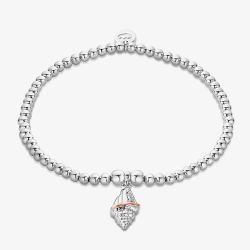 Clogau Silver & 9ct Rose Gold Sounds Of The Sea Shell Bracelet 3SBCH0752