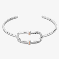 Clogau Silver & 9ct Rose Gold Connection Interlocking Arches Bangle 3SCRL0742