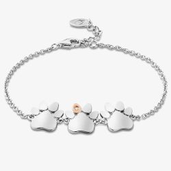 Clogau Paw Prints Silver Triple Paw Bracelet 3SPWP0824