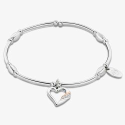 Clogau Past Present Future Silver Topaz Heart Affinity Bracelet 3SPPF0646