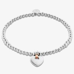 Clogau Cariad Silver Beaded Heart Affinity Bracelet 3SBB2S