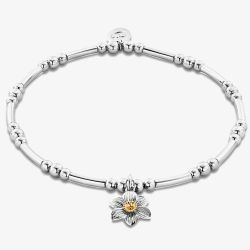Clogau Silver 9ct Rose Gold Daffodil Affinity Bead Bracelet 3SBBR14S