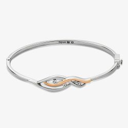 Clogau Sterling Silver Natures Wonder White Topaz Waterfall Bangle 3SSWF883